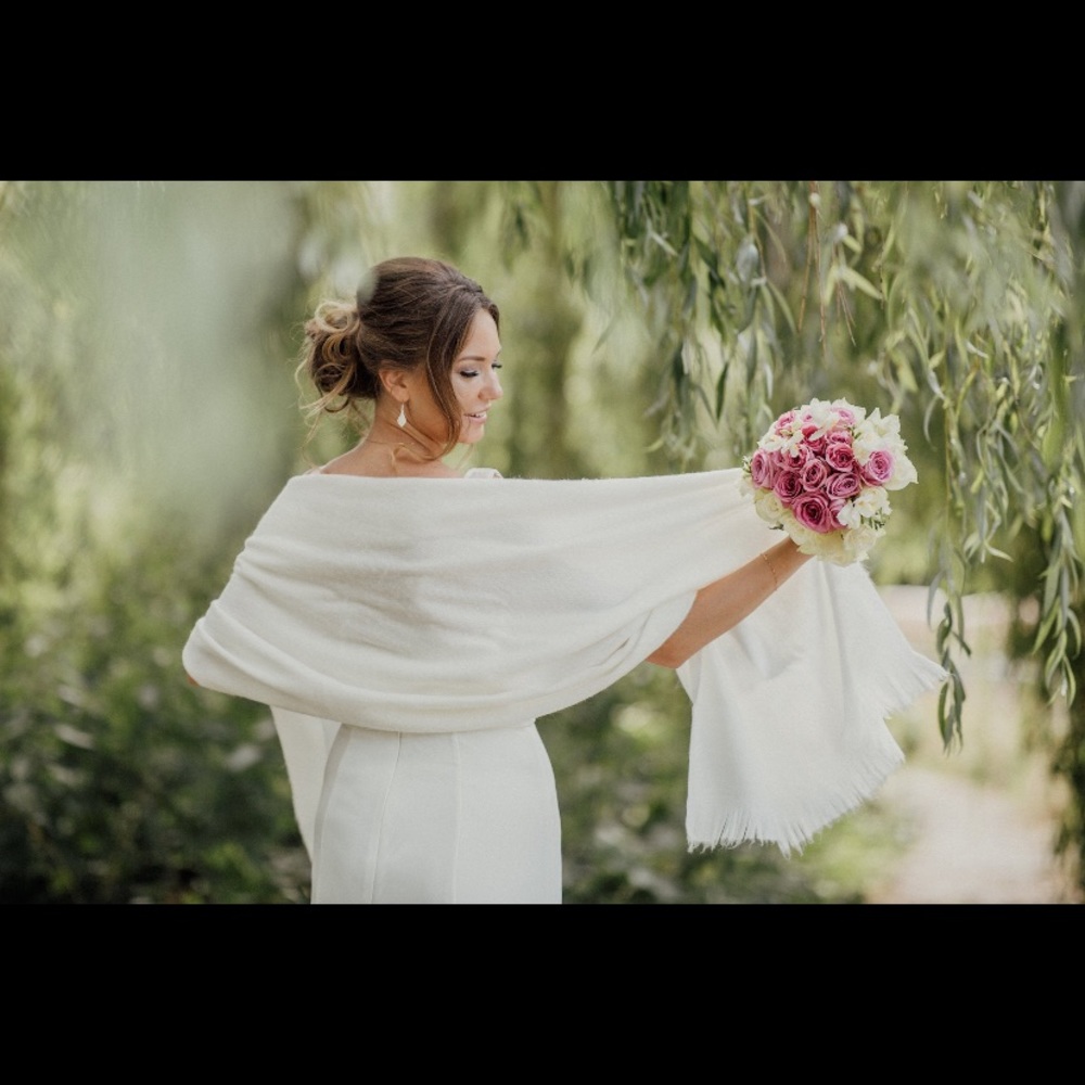 Genuine alpaca bridal wedding shawl